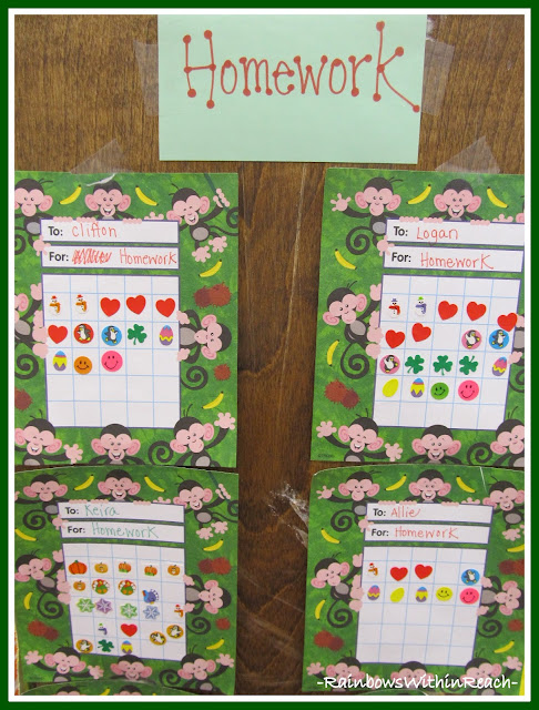 photo of: Homework Chart System in Kindergarten
