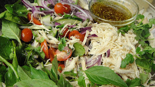 shredded chicken herbal salad recipe