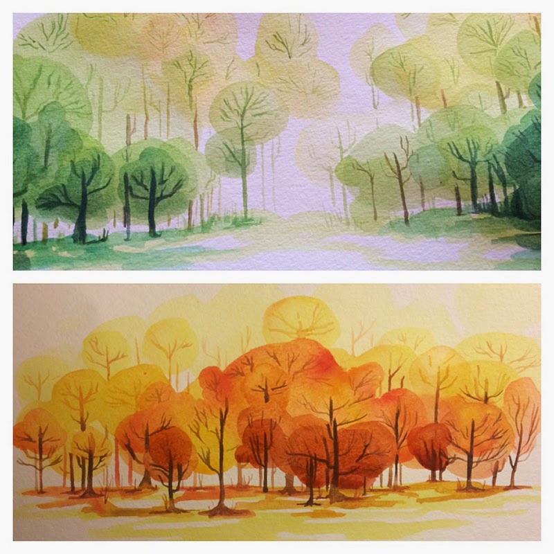 nic's sketchbook: Watercolor sketches for pitch