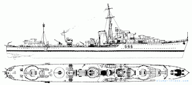 ORP PIORUN BLUEPRINT - FORMERLY HMS NERISSA - WW2 BATTLE OF ATLANTIC