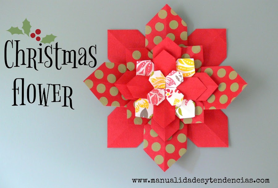Christmas paper flower tutorial