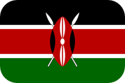 Rounded flag of Kenya