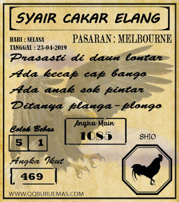 Syair MELBOURNE,23-04-2019