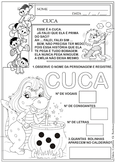 Atividade Dia do Livro Infantil / Cuca Sítio do Pica Pau Amarelo