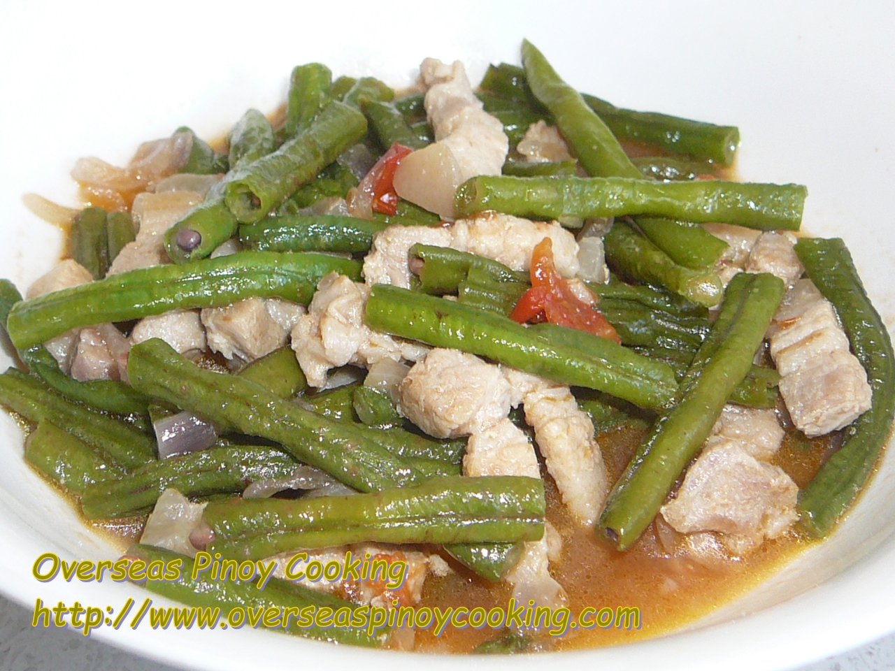 Ginisang Sitaw, Sautéed String Beans.