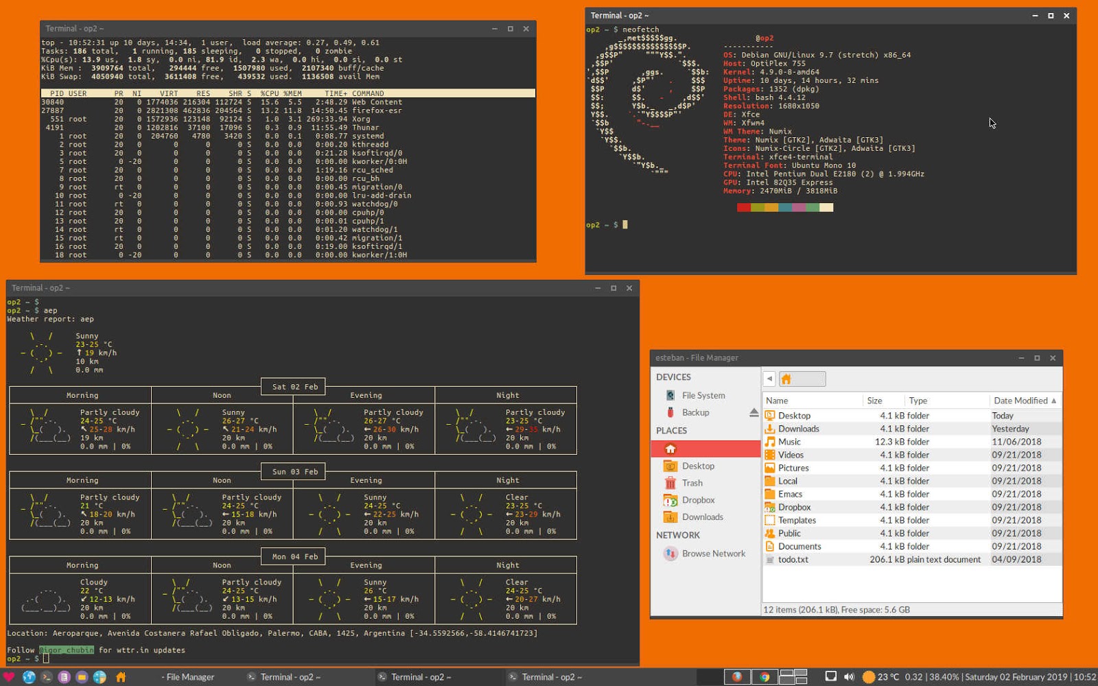 oesediez The Current Debian Desktop