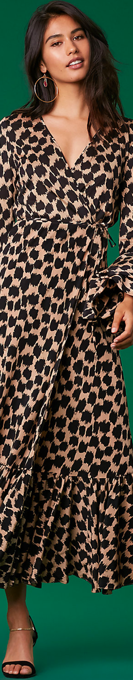 Diane Von Furstenberg Puff Sleeve Wrap Dress