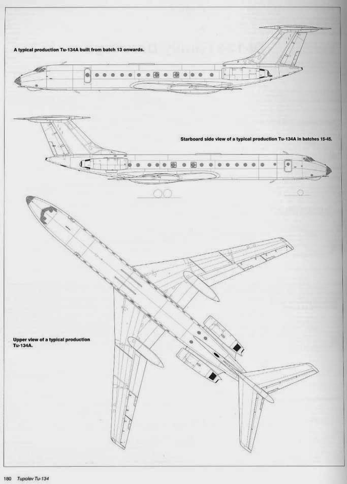 Чертеж самолета ту 154