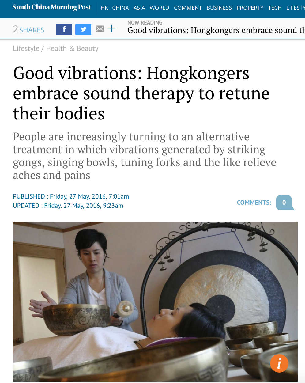 【SCMP 訪問】Good vibrations Hongkongers embrace sound therapy to retune