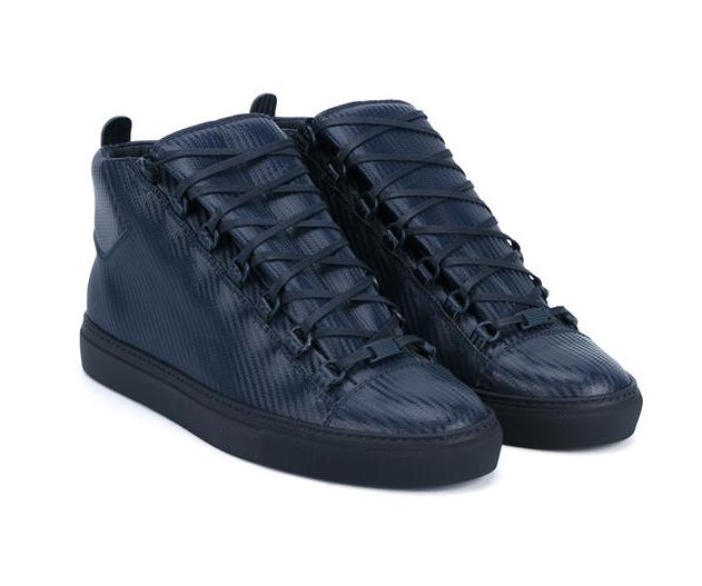 Navy And Black The Black: Balenciaga Leather Arena Hi-Top Sneakers | SHOEOGRAPHY