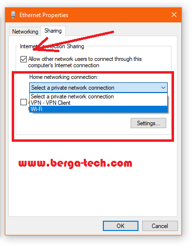 Cara Simpel Tinggal sekali CLICK Share jaringan LAN ke WiFi Hotspot di Computer Windows 10 tanpa perlu menggunakan CMD  