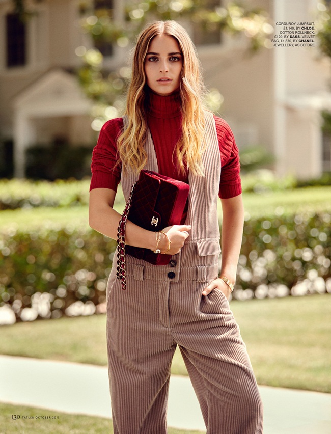 Chloé 2015 AW Smoked Pink Corduroy Overalls Editorials