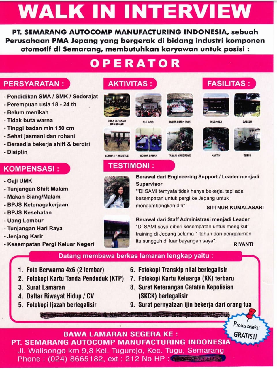 Contoh Surat Lamaran Pekerjaan Di Pt Sami Semarang