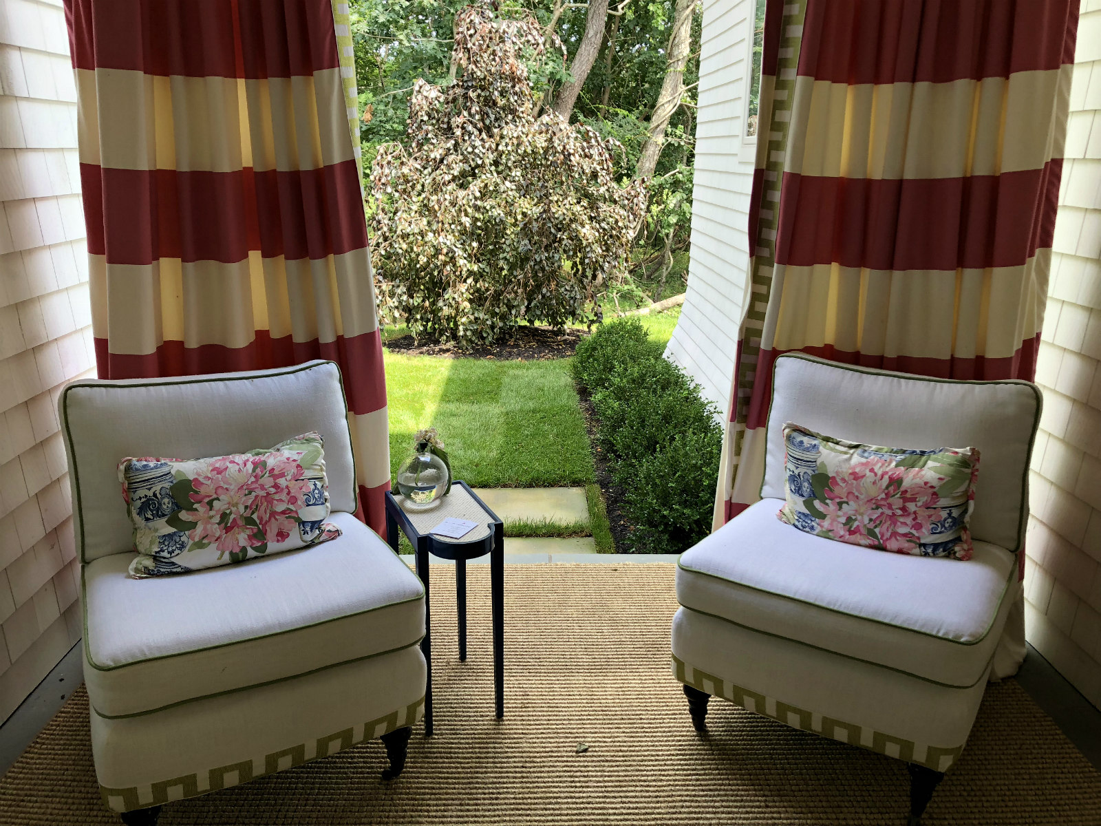 Slipper Chairs on Covered Porch