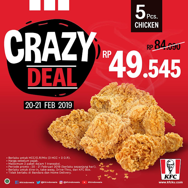 #KFC - #Promo Crazy Deal 5 Chicken Hanya 49 Ribuan (s.d 21 Feb 2019)