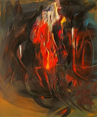 Pinturas que me gustan My Way: a la orilla de la chimenea