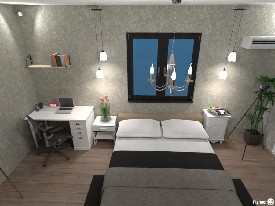 Custom 2 Bedrooms Apartment With Black Furniture Decorating Ideas