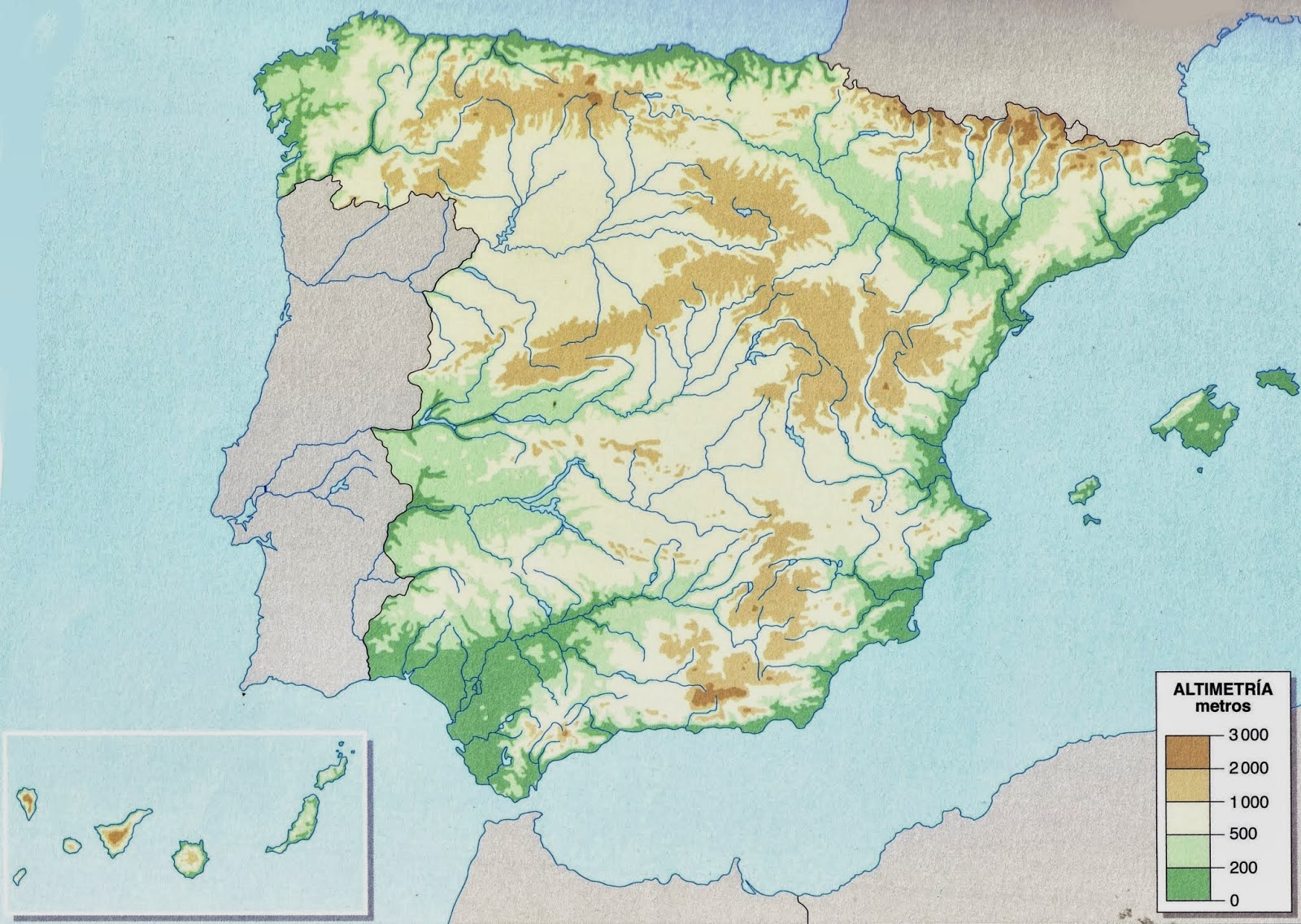 Blog De GeografÍa E Historia 3º Eso Mapa Mudo EspaÑa FÍsica Y PolÍtica