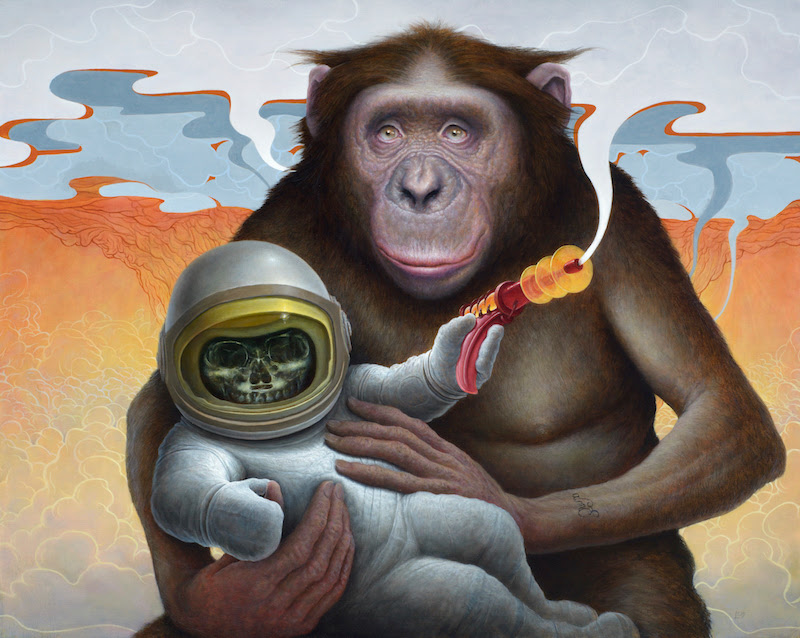 Chimps and Astronauts Paintings by Chris Leib from California.