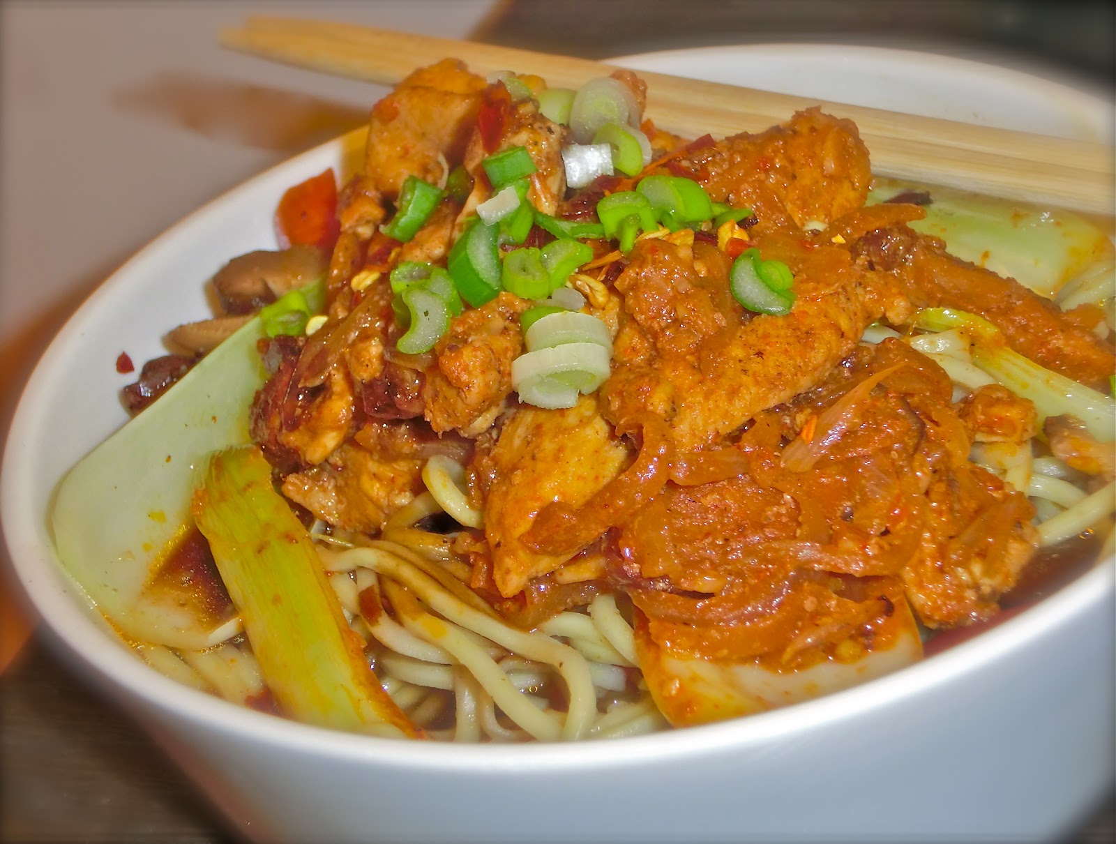 Baker's Journal: Oriental Soupy Noodles w/ Chicken, Pak Choi and Mushrooms