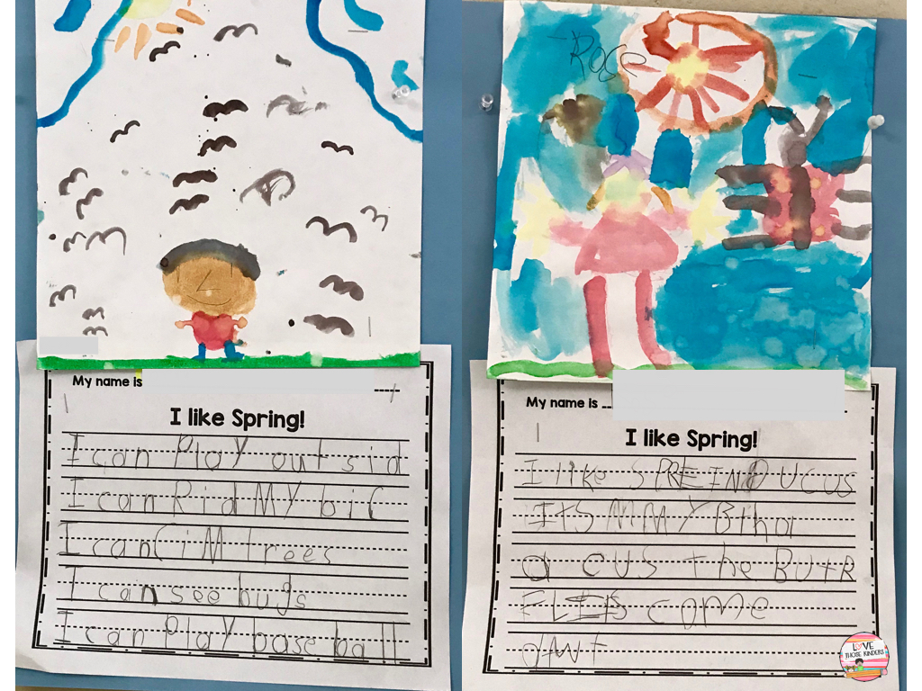 Easy Spring Writing Activity for Kindergarten Freebie Love Those