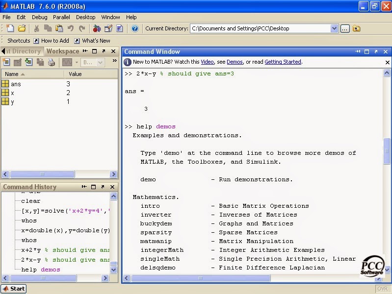 Product Design Engineering: MATLAB Tutorial - MATLAB Matrix main ...