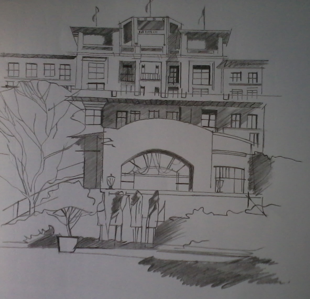 Sketch Tugas Tugas Menggambar Arsitektur Hall Of Flames