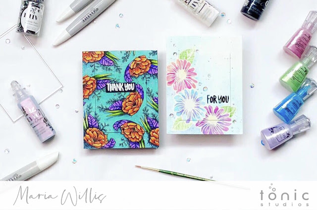 #cardbomb, #mariawillis, #cards, #stamp, #ink, #paper, #handmade, #handmadecards, #diy, #tonicstudios, #tonicstudiosusa, #color, #nuvo, #nuvoshimmerpowder, #video, #videotutorial, 