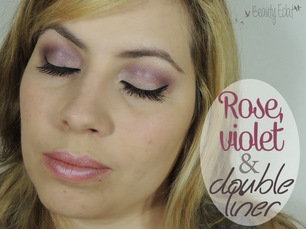 tutoriel maquillage rose violet double liner