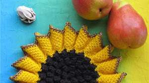 Patrones crochet de agarradera girasol / agarradores