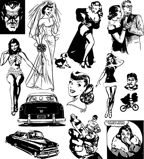Comics de los años 50 en vector