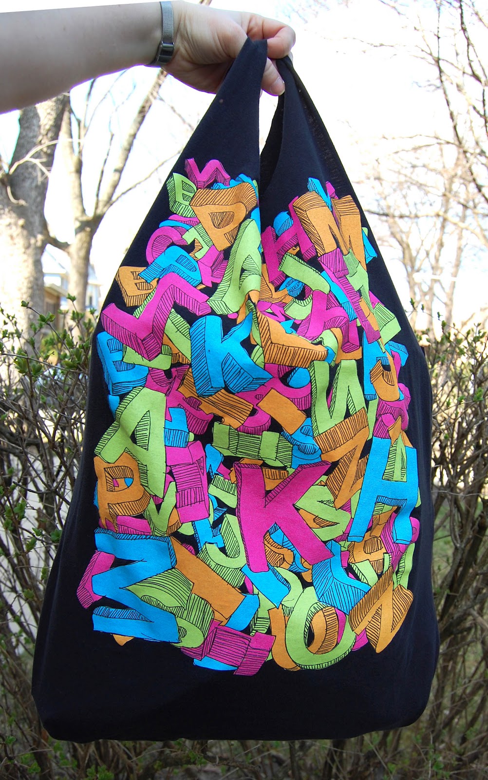 Repurposed, Reusable TShirt Shopping Bag Event