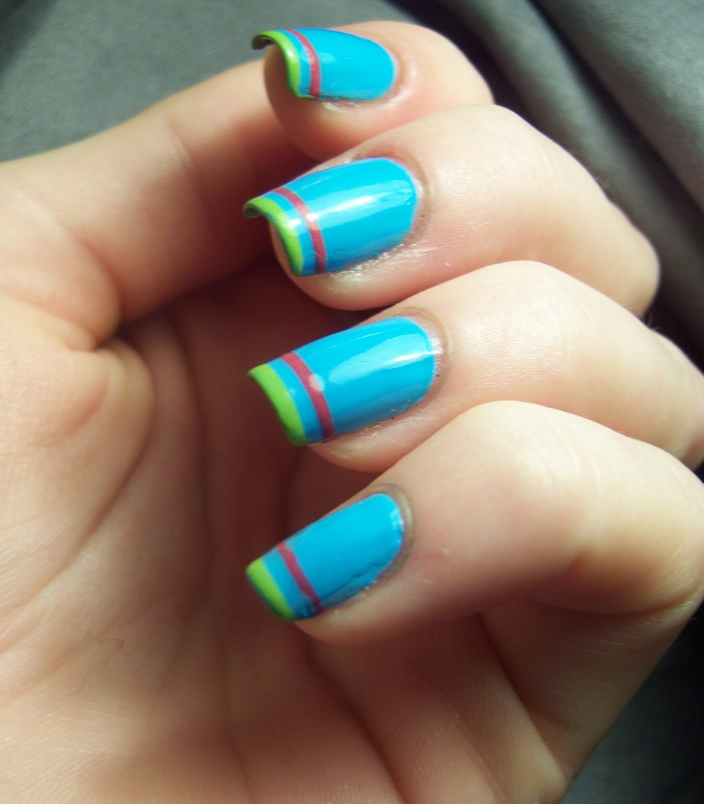 Clearance Bin Polish NOTD Striped Summer Nails