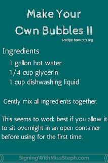 One possible bubble recipe