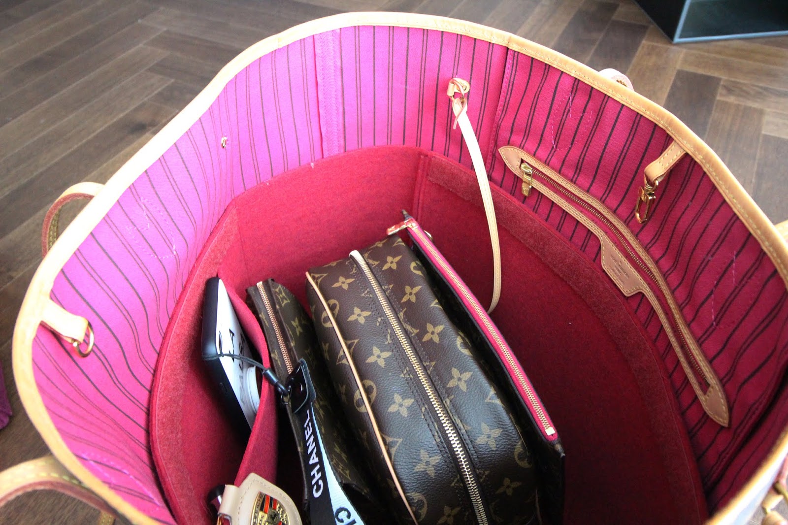Samorga Organizers for Louis Vuitton Neverfull with Pivoine Lining