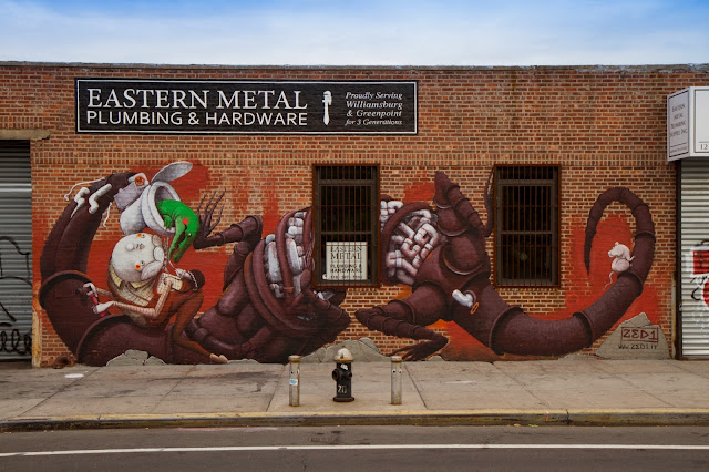 New Street Art Mural By Italian Artist ZED1 In Brooklyn, New York City. 10