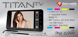Cherry Mobile Titan TV Android 4.0 TV Phone with 6-inch Display Cherry Mobile Titan TV Android 4.0 TV Phone with 6-inch Display