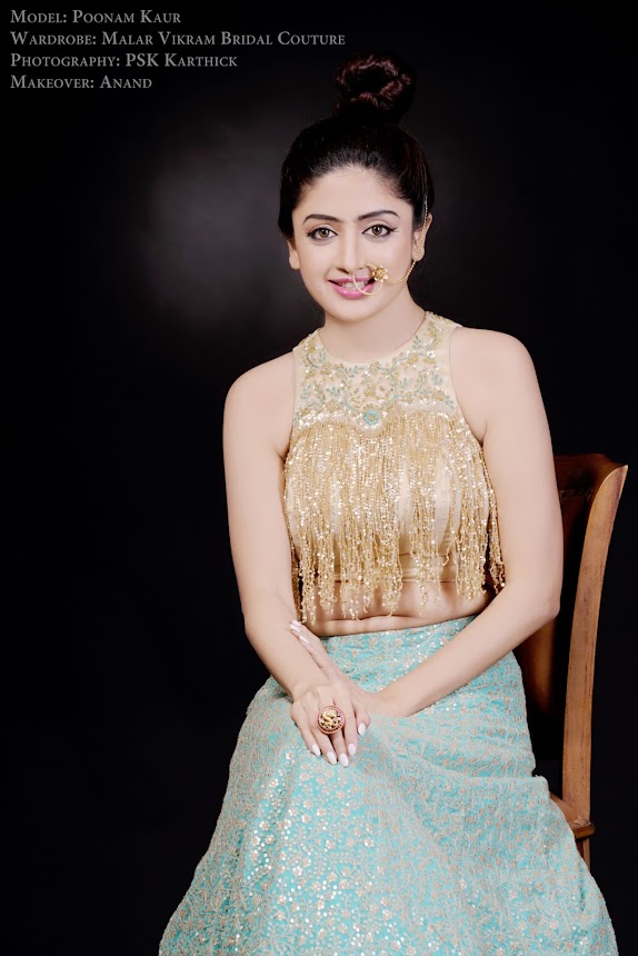 Poonam Kaur stills in Malar Vikram Bridal Couture