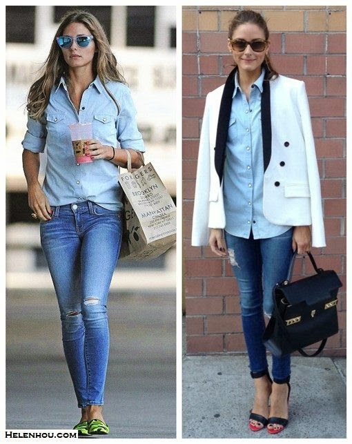 Style up by Angel WEARING A DENIM SHIRT WITH JEANS