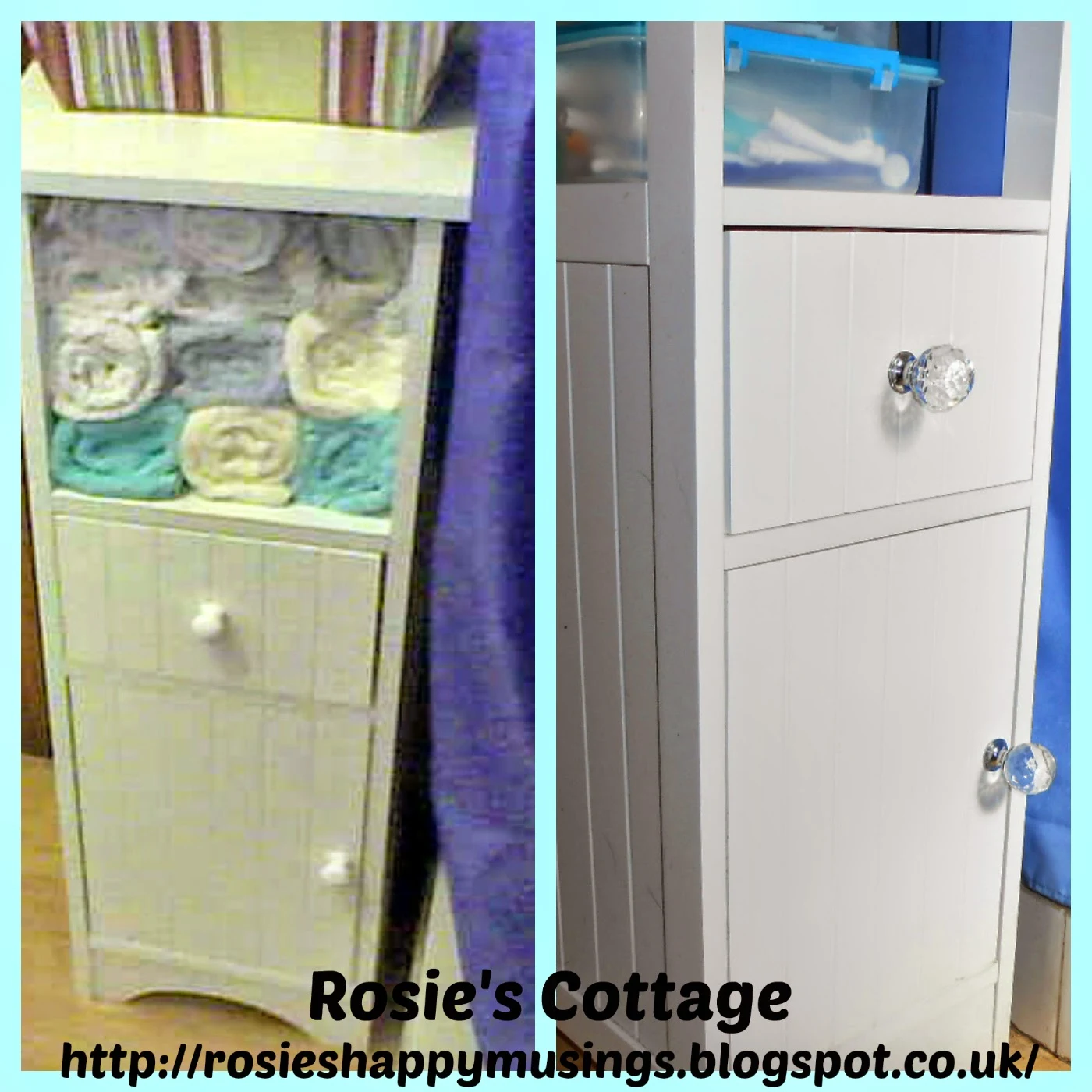 Rosie's Cottage: Fastest, Easiest Bathroom Cabinet Re-Do!