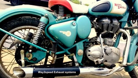 Royal Enfield Free Flow Silencer "way2speed Alter Ego" Royal Enfield custom silencer which is Harley Type Exhaust For Royal Enfield named "Alter Ego" muffler by way2speed Exhaust system. Its a Royal Enfield Free Flow Silencer with glass wool padding. 