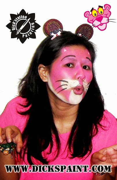 face painting jakarta cartoon pink phanter