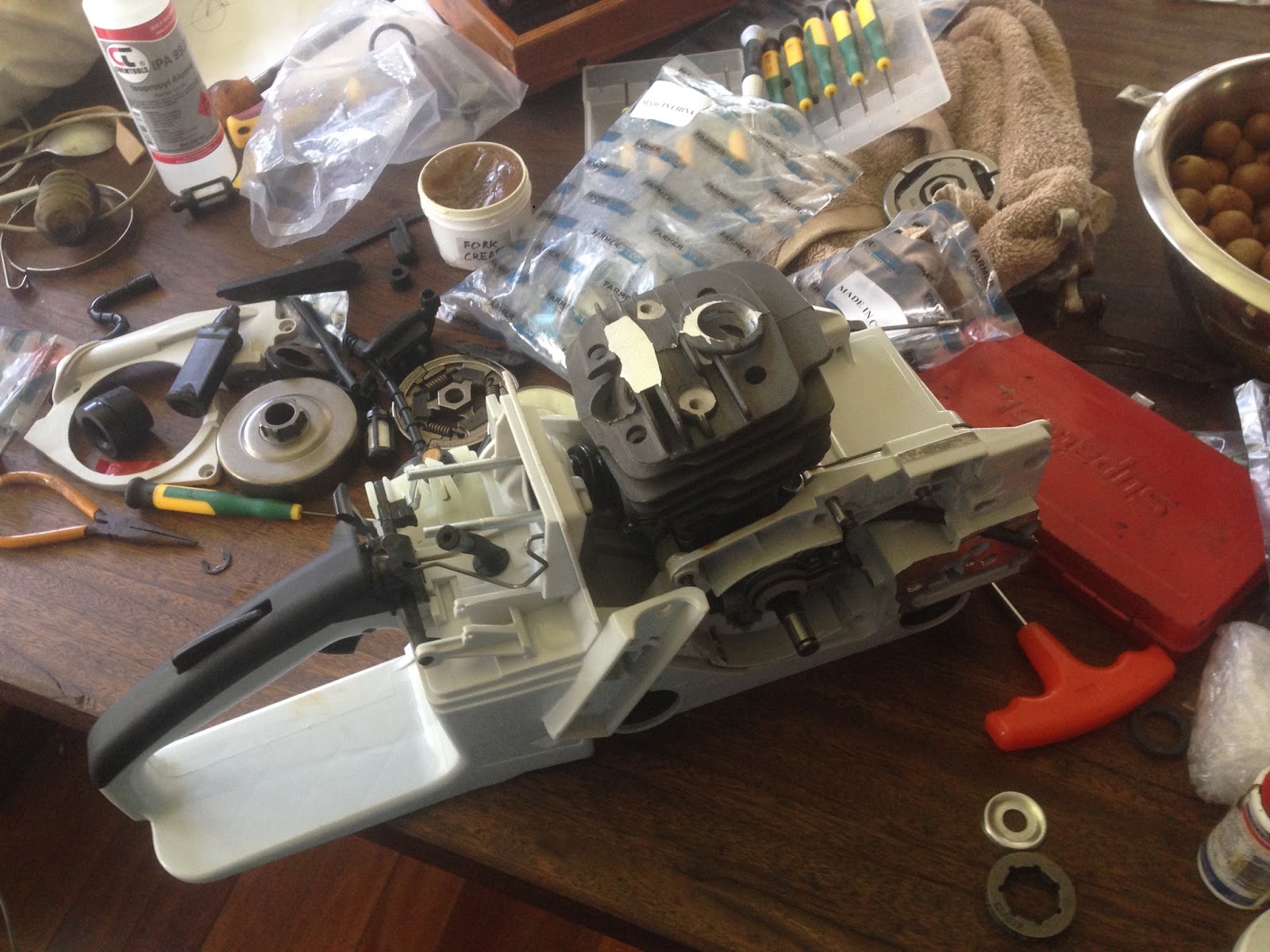 Bruce Teakle's Pages Huztl Farmertec 036 MS360 chainsaw kit review