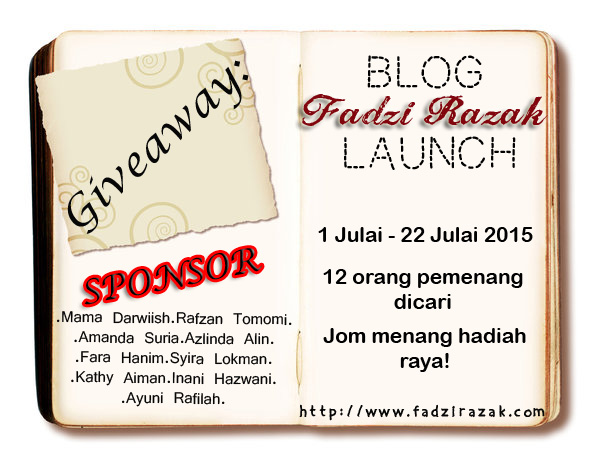 Giveaway "Blog Fadzi Razak Launch" 2015