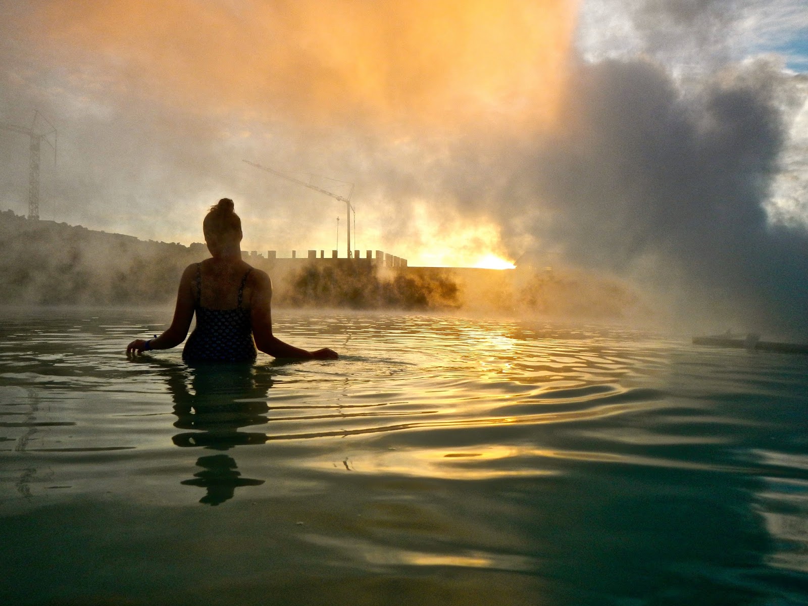 Things to do in Reykjavik Iceland : Take a sunset dip in the Blue Lagoon geothermal spa