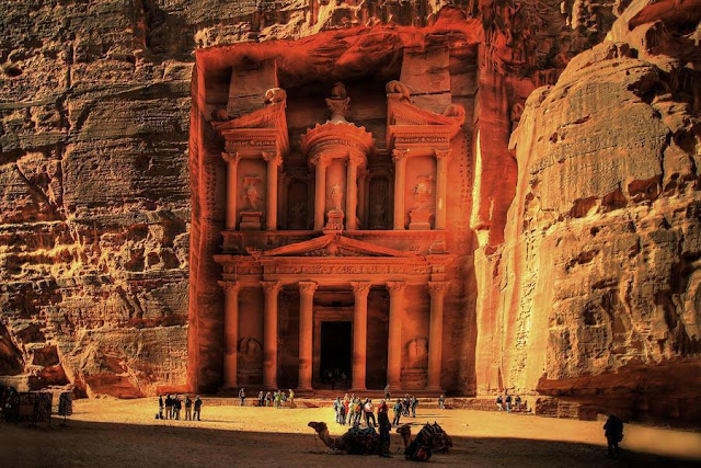 Petra (Greek πέτρα (petra), meaning 'stone'; Arabic: البتراء, Al-Batrāʾ) is an Arabian historical and archaeological city in the Jordanian governorate of Ma'an, that is famous for its rock-cut architecture and water conduit system.