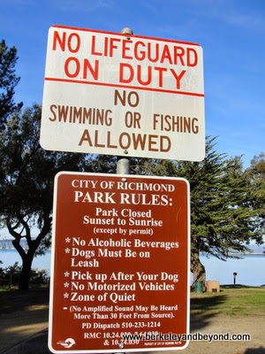 warning sign at Pt. Molate Beach Park in Richmond, CA
