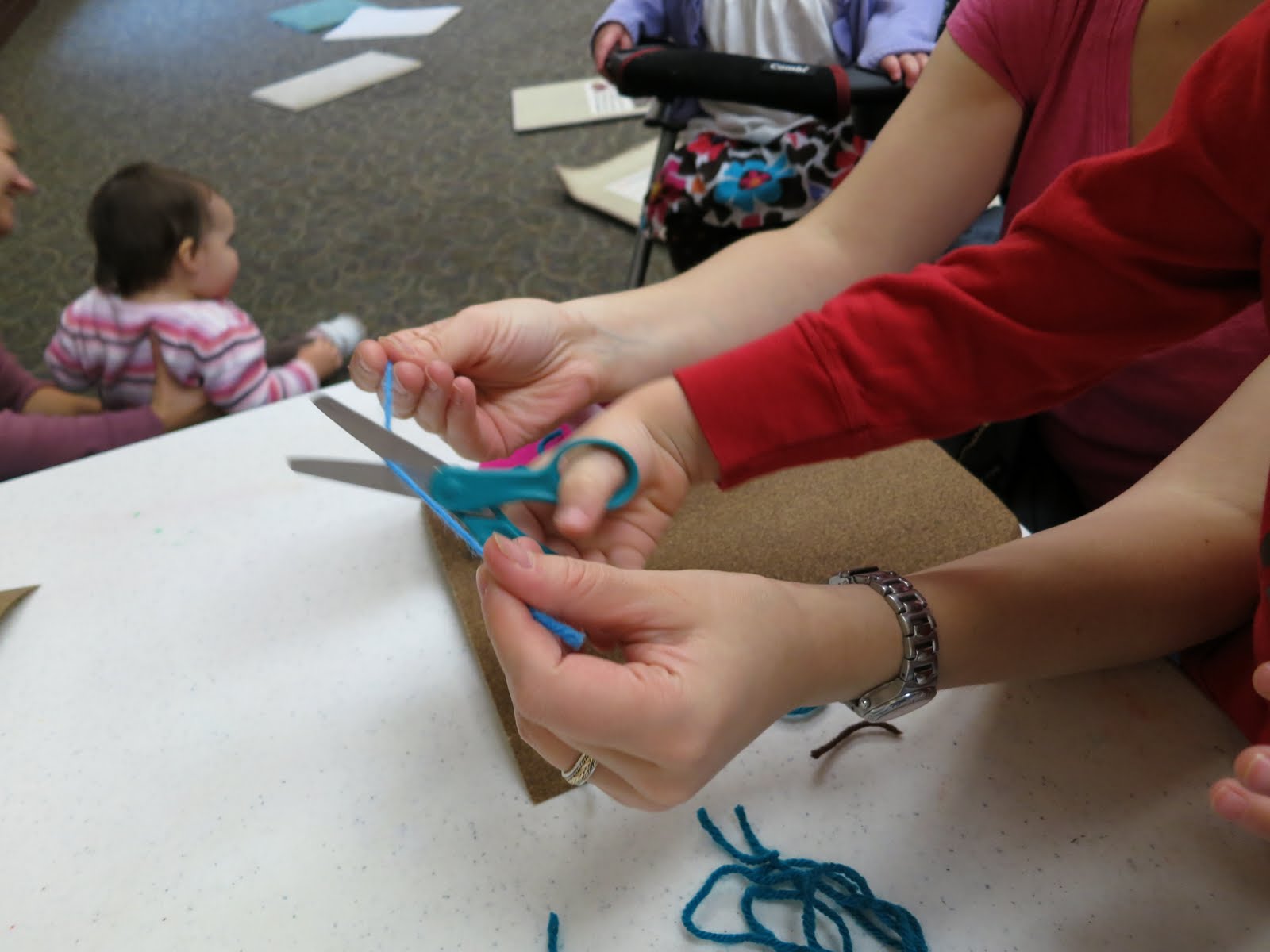 Toddler Art Class Sandpaper + String library makers