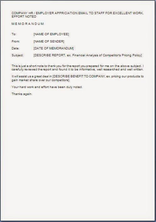 Sample Of Employee Recognition Letter