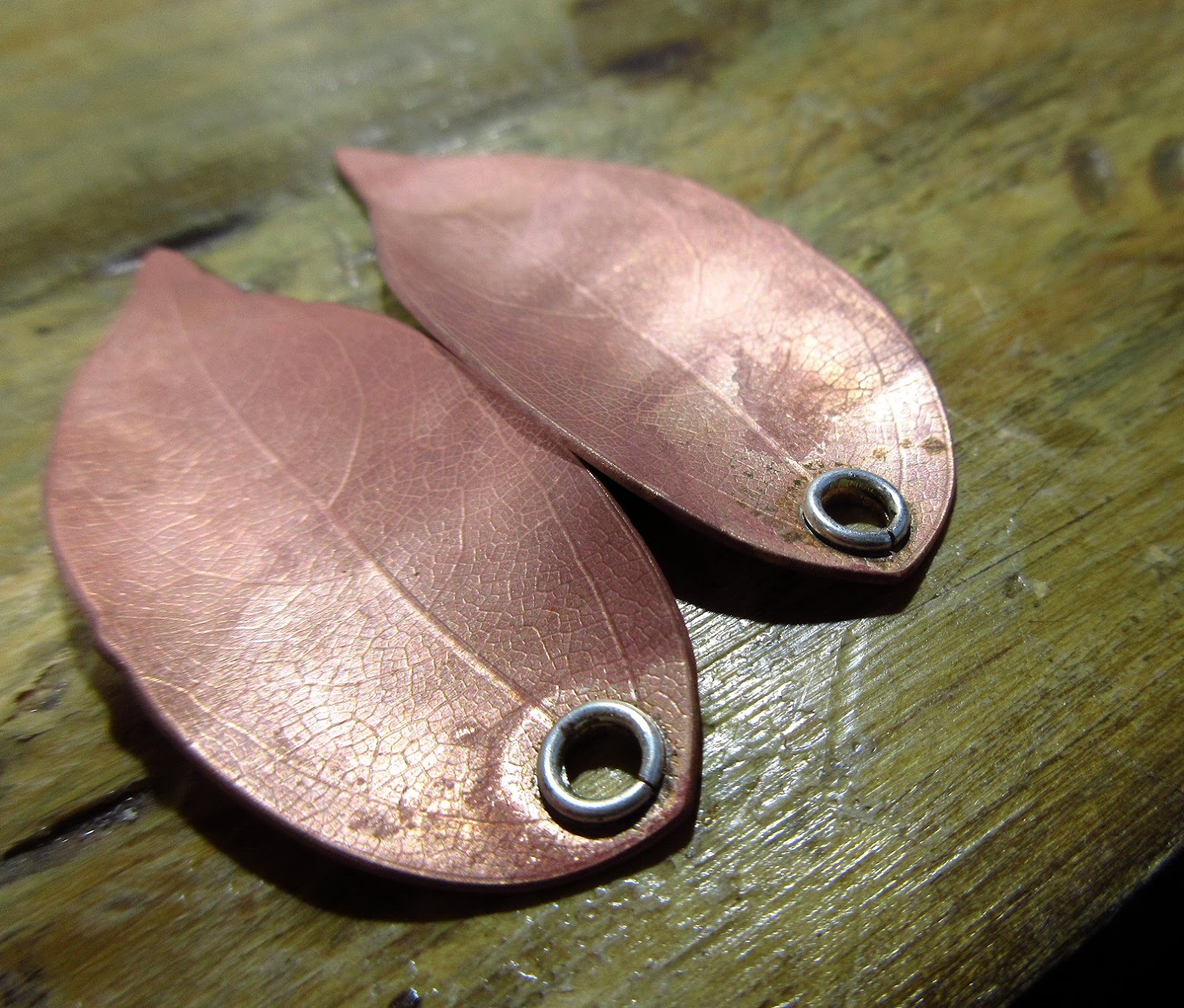 New Earrings Using Patterned Bronze Sheet